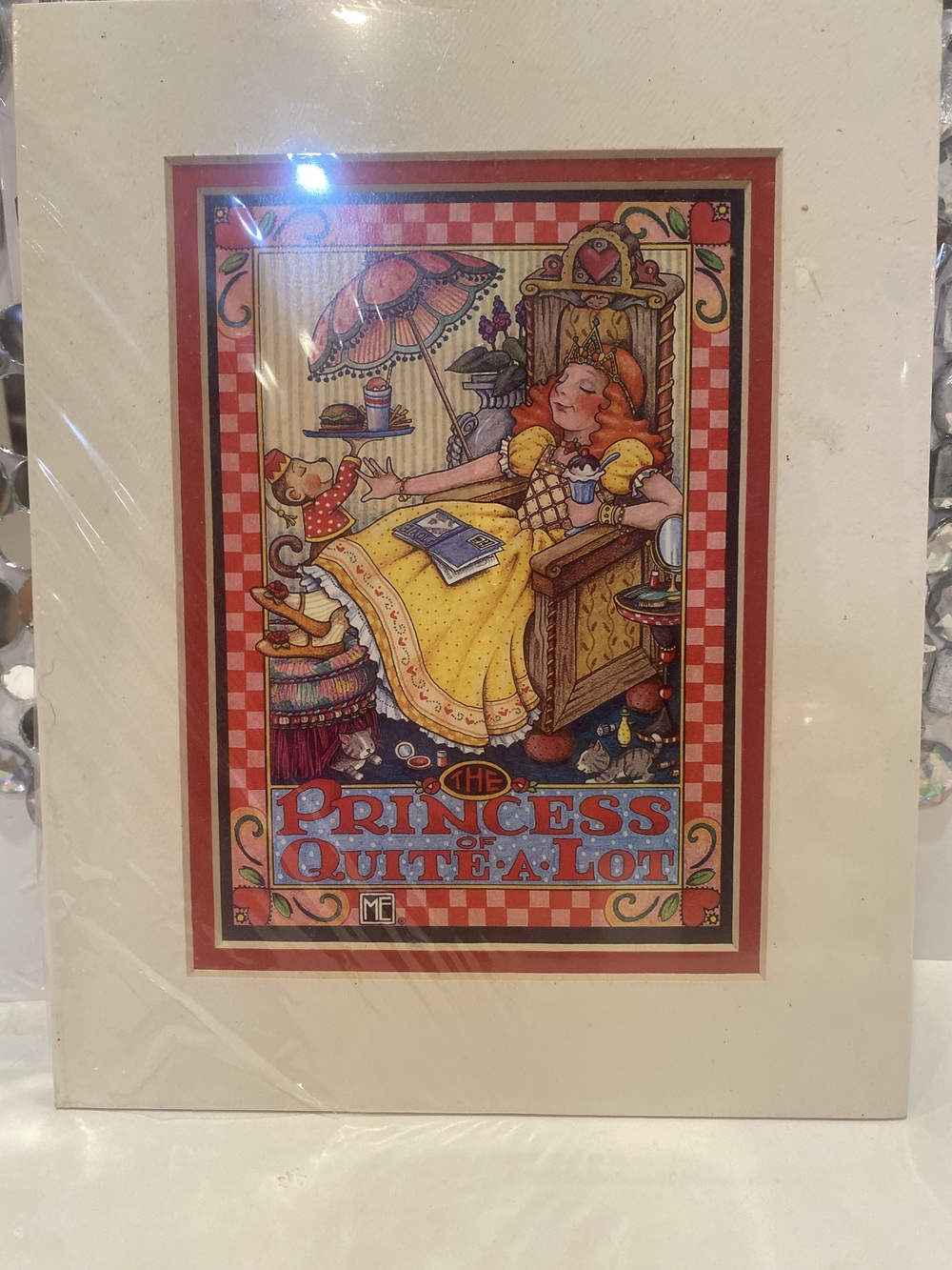 VTG Mary Engelbreit The Princess of Quite A Lot 5x7 Art Print New Sealed Maximal
